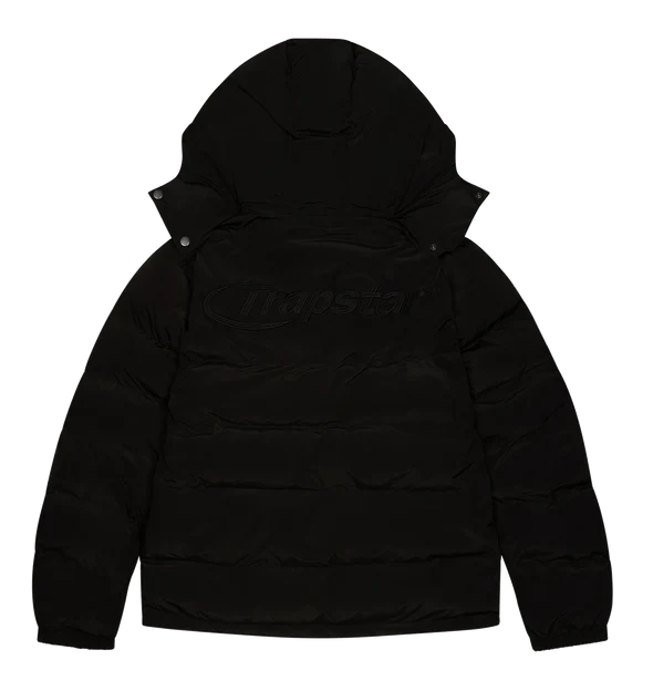Trapstar Hyperdrive Detachable Hooded Puffer Jacket - Triple Black